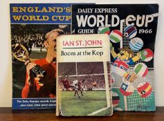 IAN ST JOHN 'BOOM AT THE KOP' HARDBACK VOLUME, SIGNED COPY 1966, FLY LEAF CONTAINS WILLIAM SHANKLY