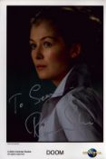Rosamund Pike Signed 12x8 Inch Doom Universal Pictures photo. Good condition Est.