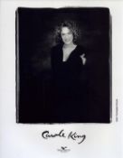 Carole King signed 10x8 inch black and white promo photo. Good condition Est.