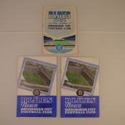 3 x Birmingham City 1955-56 football programmes, Vs Plymouth Argyle Apr 9 1955, Vs Preston North End