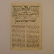 1 x Arsenal Reserves 1946-47 Football Combination Season football programme, Vs Plymouth Argyle