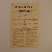 1 x Hitchin Town Reserves 1947-48 Athenian League (Reserve Section) Season football programme, Vs