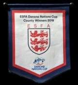 Football ESFA Danone Nations Cup County Winners 2018 Football pennant. Good condition Est.