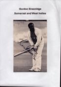 Gordon Greenidge signed 7x5inch black and white photo. Good condition Est.