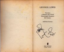 Lennox Lewis signed paperback book titled Champion signature on the inside title page. Good