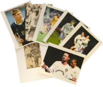 Leeds United Legends 6 signed photos including names of James Millner, Jack Charlton, David Batty