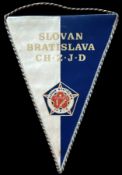 Football Vintage Slovan Bratislava CH.Z.J.D. small pennant, is a professional football club based in