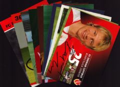 Football 10 signed 6x4 inch approx promo photos including names of Uwe Rahn, Alex Rae, Paul Reid and
