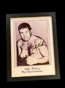 Billy Walker signed 13x10 inch overall framed and mounted black and white photo. Good condition