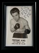 Freddie King signed black and white photo. Framed to approx size 6x4inch. Dedicated. Good