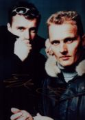 Eddie Irvine and Johnny Herbert signed 12x8 inch colour photo. Good condition Est.