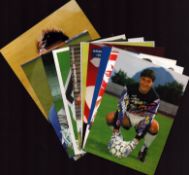 Football 10 signed 6x4 inch approx promo photos including names of Lucas Piazon, Charles Pickel,