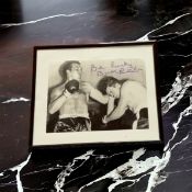 Brian London signed 10x8 inch overall framed and mounted black and white photo. Good condition Est.