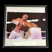 Kubrat Pulev 13x13 inch framed and mounted colour photo unsigned. Good condition Est.