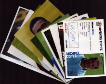 Football 10 signed 6x4 inch approx promo photos including names of Bernard Pulver, Darren Purse,