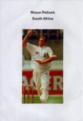 Shaun Pollock signed 8x4inch colour photo. Good condition Est.