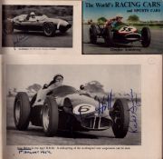 Racing legends signed book titled The world's racing cars and sports cars. Signed by Graham Hill,.
