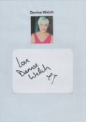 Denise Welch signed white card. TV/Film, Entertainment autograph. Good condition Est.