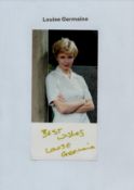 Louise Germaine signed 8x4inch colour photo. TV/Film, Entertainment autograph. Good condition Est.
