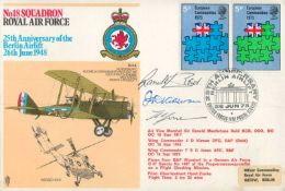 Great War fighter ace AVM Sir Ranald Reid DSO MC multi signed 18 sqn RAF cover. Great War fighter