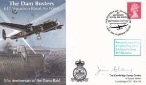 617 Sqn Dambuster's cover Signed by J H Clay Bomb Aimer Dams Raid 17th May 1943. 17 May 1994