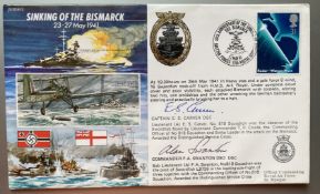 WW2 Sinking of the Bismarck 50th ann cover Sgt Carver and Swanton. Sinking of The Bismarck 23-27 May