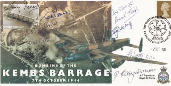 Bombing of the Kembs Barrage Signed by 9 Pilots Crew of 617 Sqn in WW11. 7 Oct 06 Bombing of the