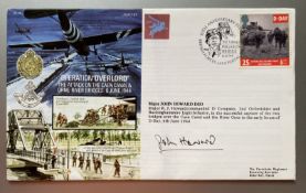 WW2 Mjr John Howard DSO signed scarce 1994 Operation Overlord Airborne Forces RAF flown cover.