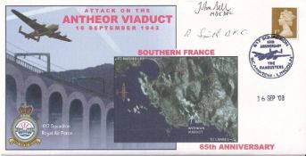 WW2 cover 617 Sqn attack on the Antheor Viaduct Signed by J Bell and R Smith. 617 Sqn Crew, raid