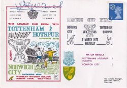 League Cup Final Tottenham Hotspur V Norwich City Signed Jimmy Greaves. 13 March 1973 Wembley
