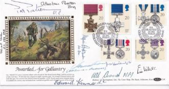 Rare 1990 Benham Gallantry Full Set FDC Signed 9, 5V C holders, 1 GC Holders, 3 others. MM11 9 90