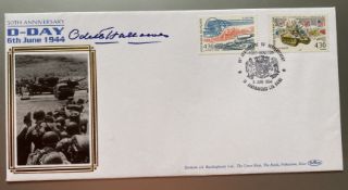 WW2 resistance hero Odette Hallows GC signed rare Benham 1994 D-Day French stamp FDC. Good