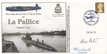 WW2 cover La Pallice 617 Squadron Attack U Boat Pens Signed Bates, Carwell both raid veterans. 18