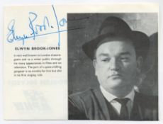Elwyn Brook Jones signed 6x5 inch magazine photo. Good condition. All autographs come with a