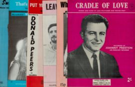Vintage music score sheet collection includes 6 , iconic names and songs such as Johnny Preston ,