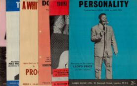 Vintage music score sheet collection includes 6, great names and songs such as Mike Preston, Suzi