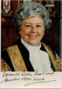 Betty Boothroyd signed 5x3 inch colour photo. Good condition. All autographs come with a Certificate