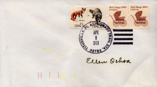 Astronaut Ellen Ochoa signed vintage envelope PM Titusville, FL Astronaut trails STA 32782 Apr 8