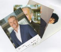 Newsreaders collection 4 signed photos includes Jon Snow, Alastair Stewart, Mark Austin and Moira