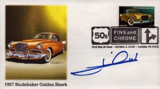 Mario Andretti signed 1957 Studebaker Golden Hawk FDI PM 50s Fins and Chrome October 3, 2008 .