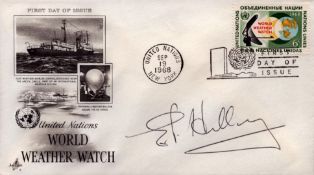 Edmund Hilary signed United Nations World Weather Watch FDI PM United Nations Sep 19 1968 New