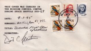 Astronaut David Leestma signed Space Shuttle STS-69 flown cover PM Houston. TX NOV 9 1995 77201.