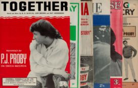 PJ Proby music score sheet collection includes 6, sheets such as Its Your Day Today, To make a big