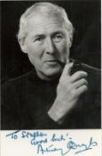 Anthony Quayle signed 6x4 inch black and white photo. Dedicated. Good condition. All autographs come