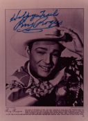 Roy Rogers 7x5 inch black and white vintage photo. Good condition. All autographs come with a
