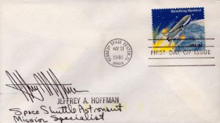 Astronaut Jeffrey A. Hoffman signed FDI envelope PM Kennedy Space Center. FL 32815 1981. Good