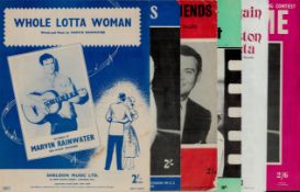 Vintage music score sheet collection includes 6, great songs and well known names such as Marvin
