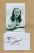 Jenny Seagrove signed 6x4 inch white card and 6x4 inch black and white photo.
