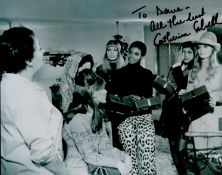 Catherine Schell and Jenny Hanley signed 10x8 inch On Her Majesty Secret Service James Bond black
