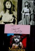 Frances Ruffelle 12x8 inch Les Misérables signature piece includes signed album page, and three